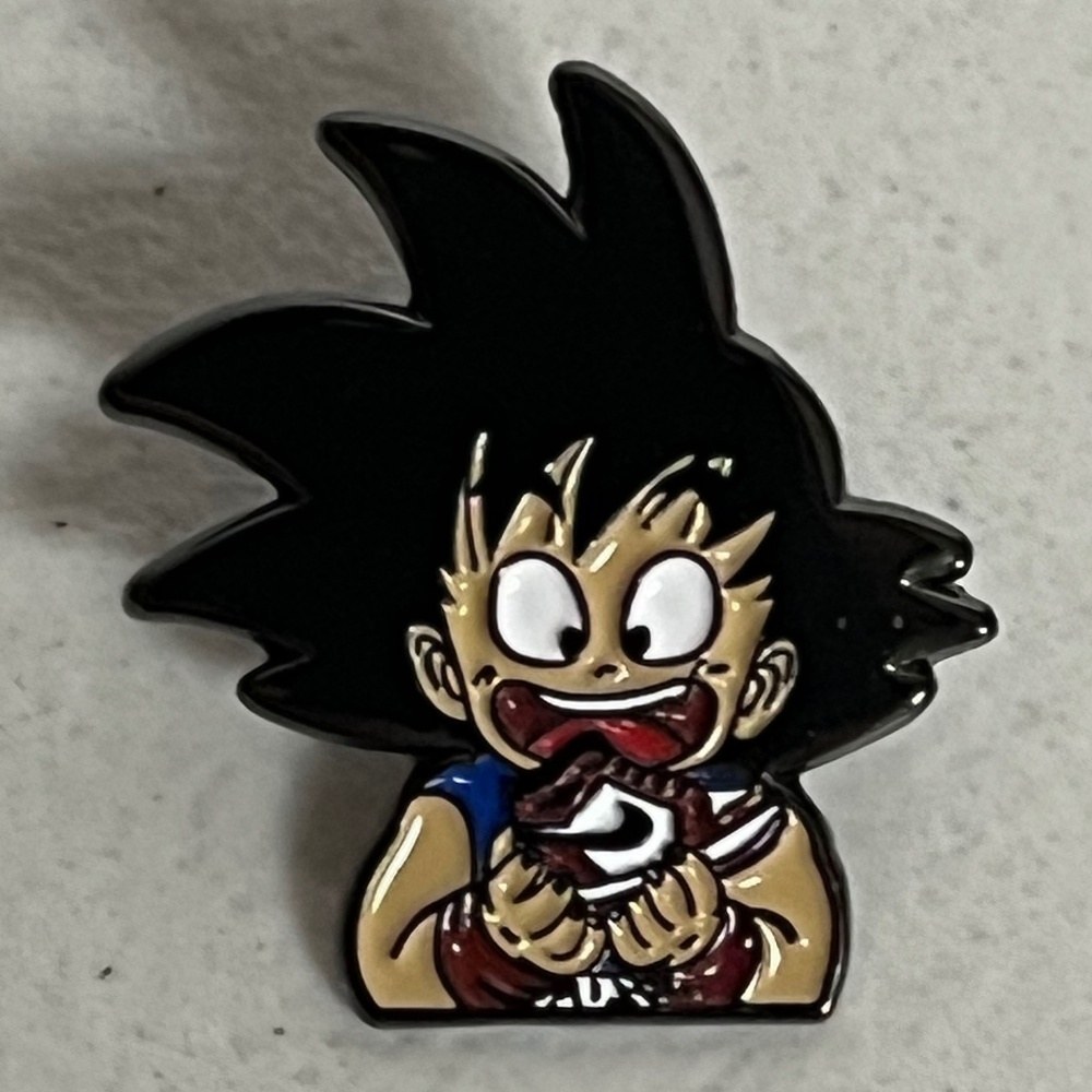 Dragonball Z Goku Nike Shoe Mash Enamel Pin Hat Pins Brooch Hats Red Sneaker